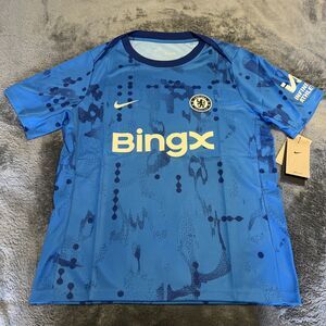 LARGE Slim Fit Chelsea Nike 2024/25 Academy Pro Pre-Match Top Blue FN9646-436